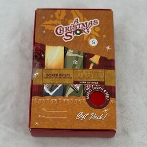 A Christmas Story Mens Holiday Tagless Boxer Briefs 3 Pack Gift Set Small 28-30